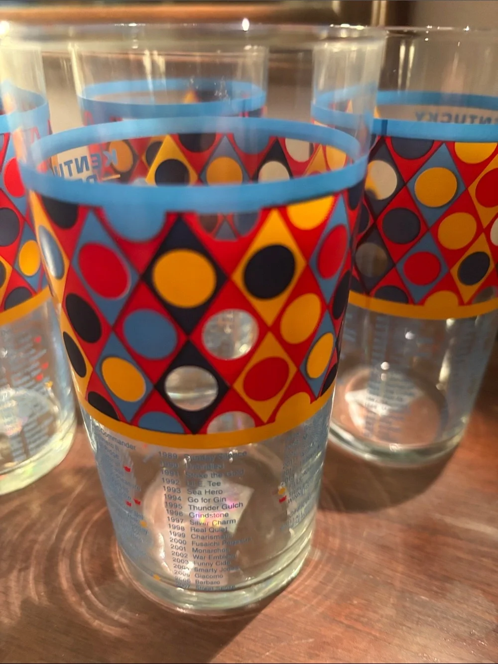 Kentucky Derby 139 Collectible Racing Glass - Colorful Polka Dot Design